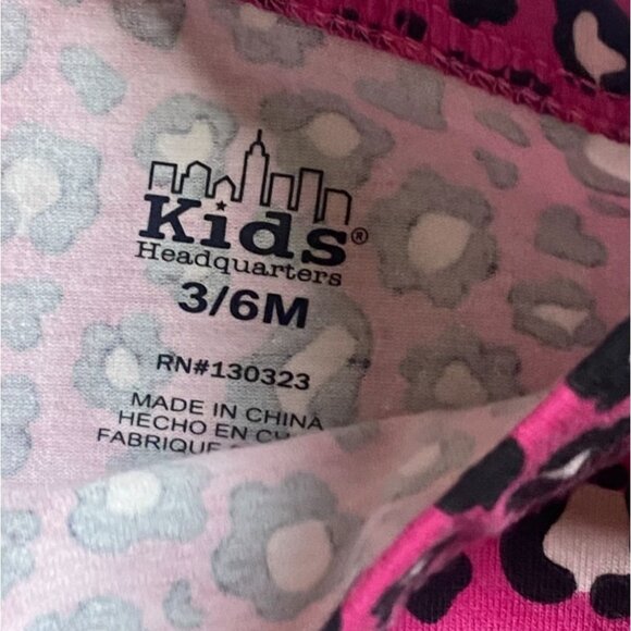Kids Headquarters Infant Animal Print Leggings-Pink/Black-Sz 3-6 Months-NWT - Picture 3 of 4